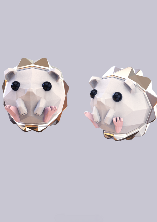 Hedgehog polygon earrings B2953