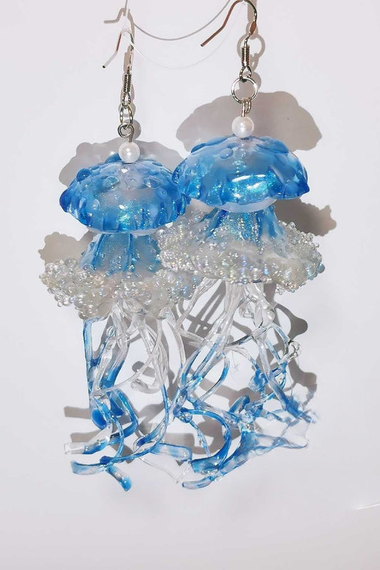 Original jellyfish long earrings B1919