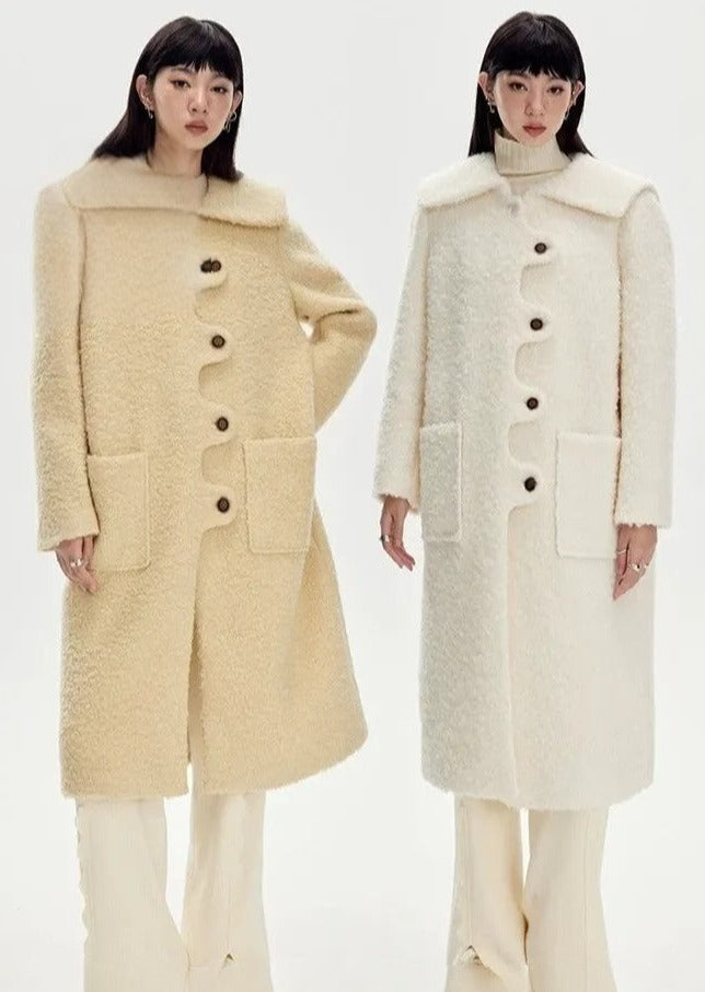 Light Color All-match Warm Winter Wool Coat B2238