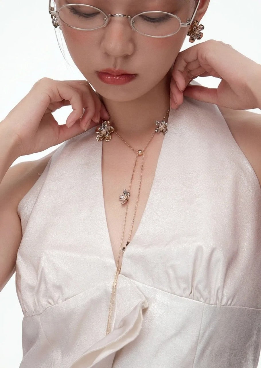 Drawstring Multiway Flower Necklace B3176