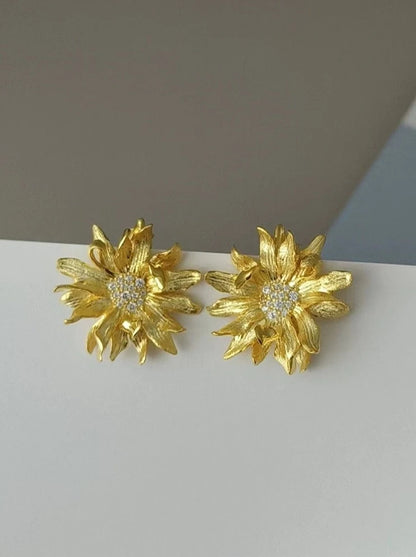 S925 Shangri-La Franco flower earrings B2746