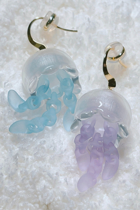 Original jellyfish polygon earrings B1923