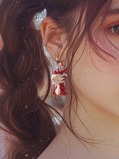 Polygon dragon baby earrings B2458