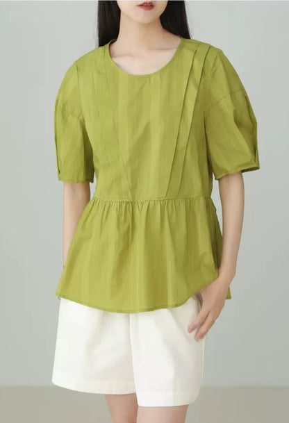 High quality cotton loose top B3129