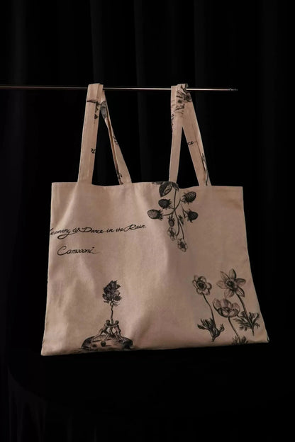 Botanical print canvas tote bag B3286