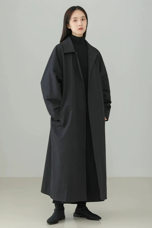 Minimalist cotton twill long coat B3450 