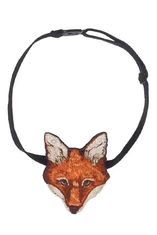 Elegant Fox Embroidery Tie B3371