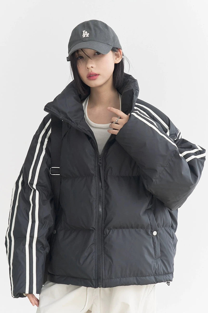 Stand collar loose down jacket B3502