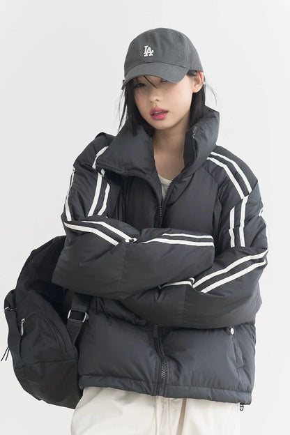 Stand collar loose down jacket B3502