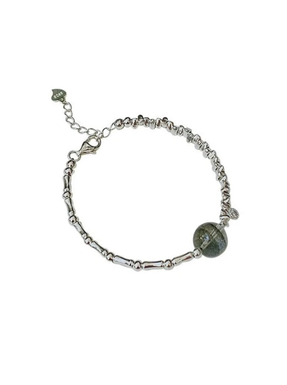 S925 Green Ghost Crystal Broken Bracelet B2822