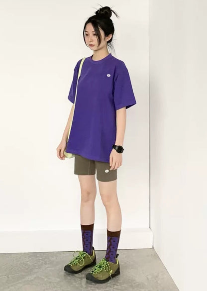 Eggplant purple cotton T-shirt B3104