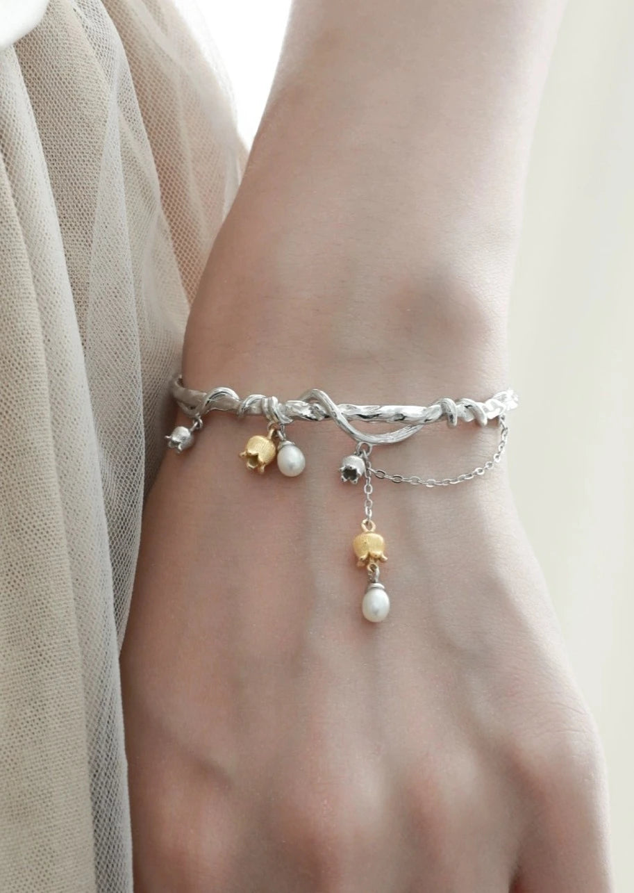 Lily of the valley chain tassel bracelet B3057