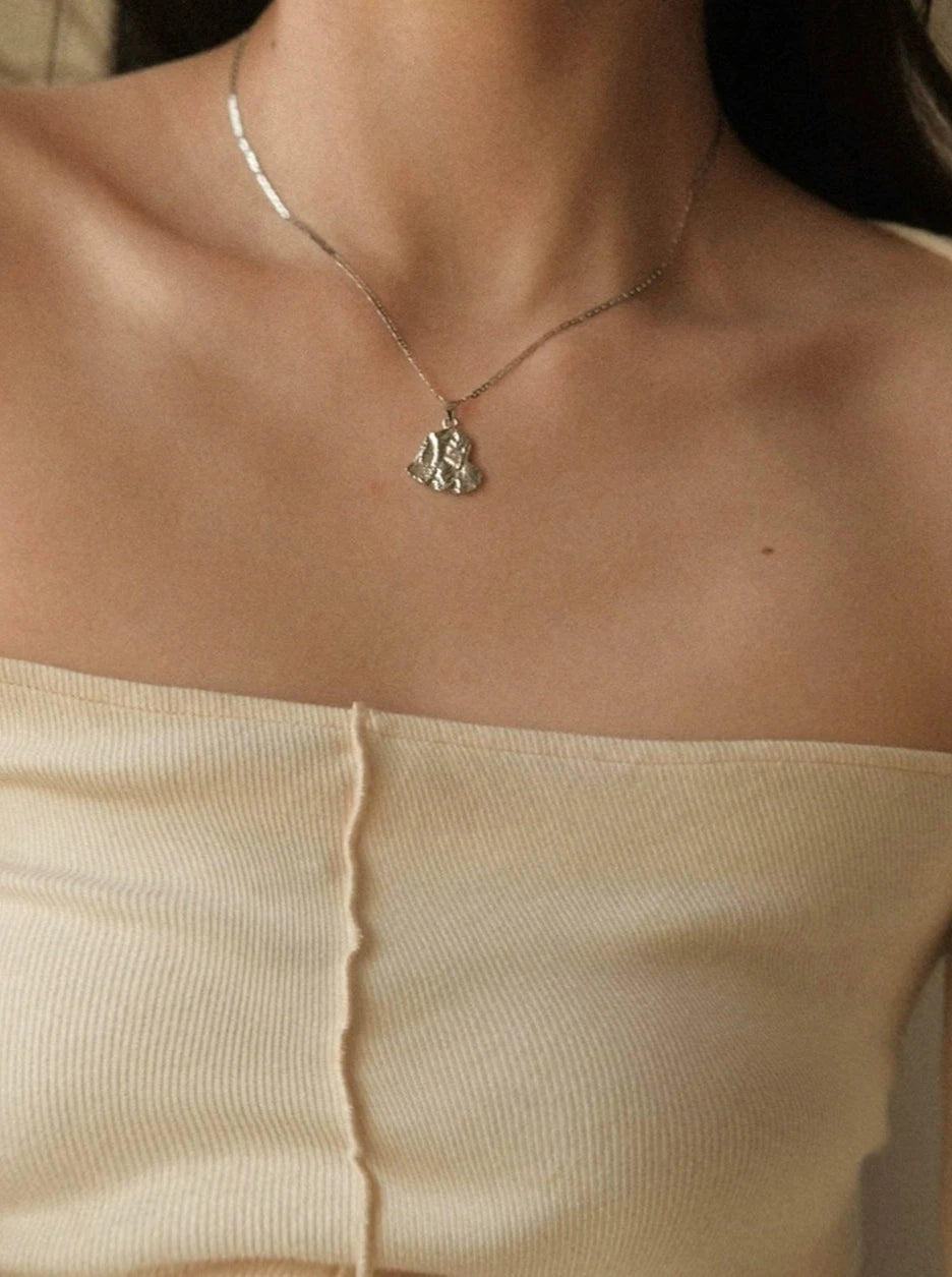 S925 Pleated Love Necklace B2568