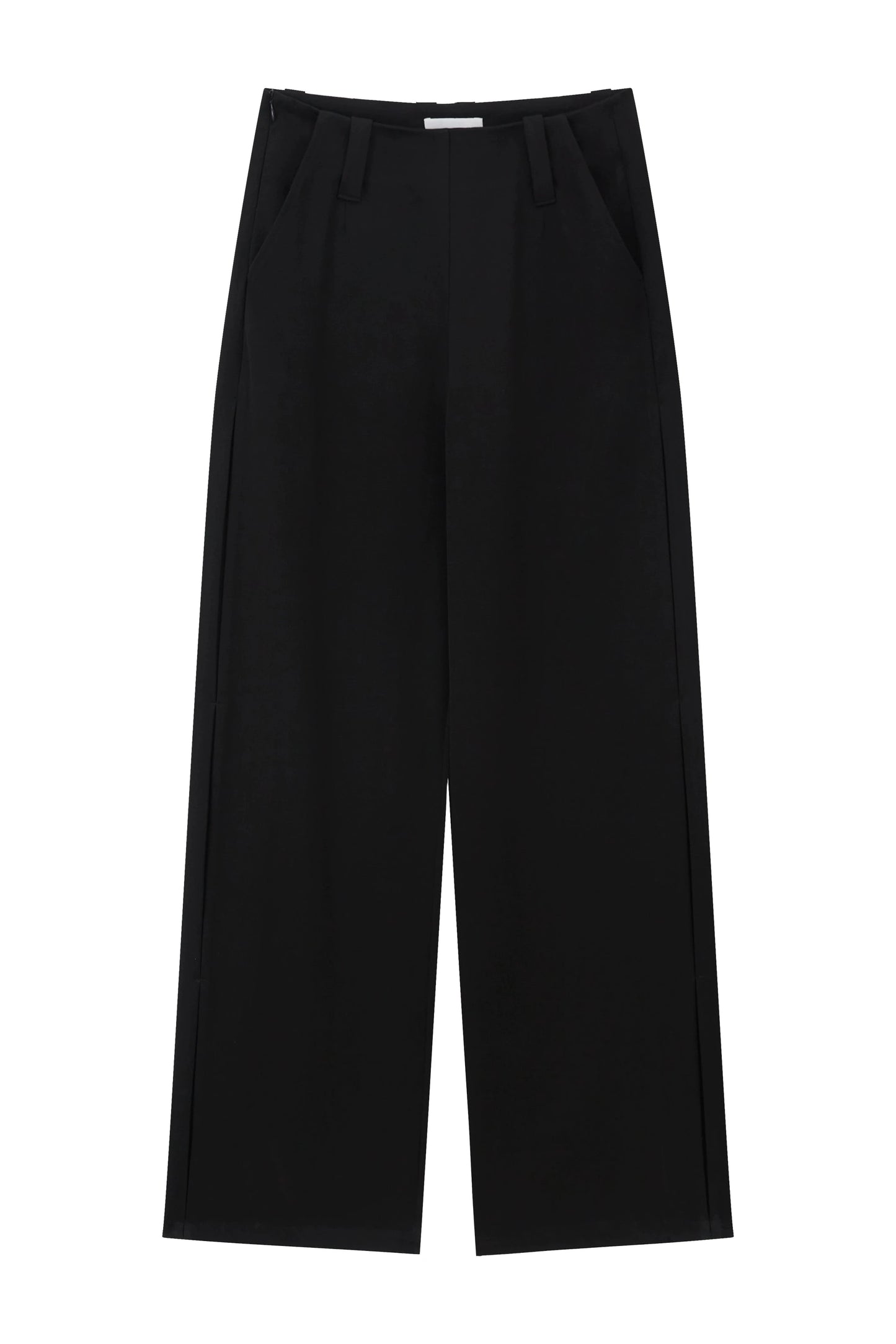 Advanced Black Straight Wide Pants B3247