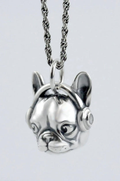 S925 French Bulldog Pendant Necklace B3273