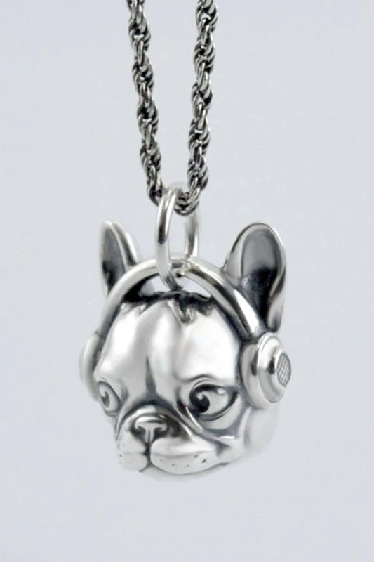 S925 French Bulldog Pendant Necklace B3273