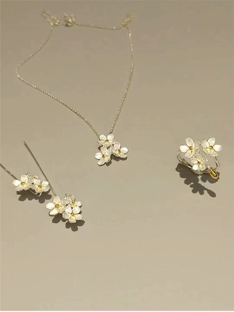 S925 Star Flower Necklace B2886