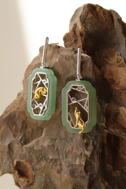 S925 Tibetan Cat Earrings B3489