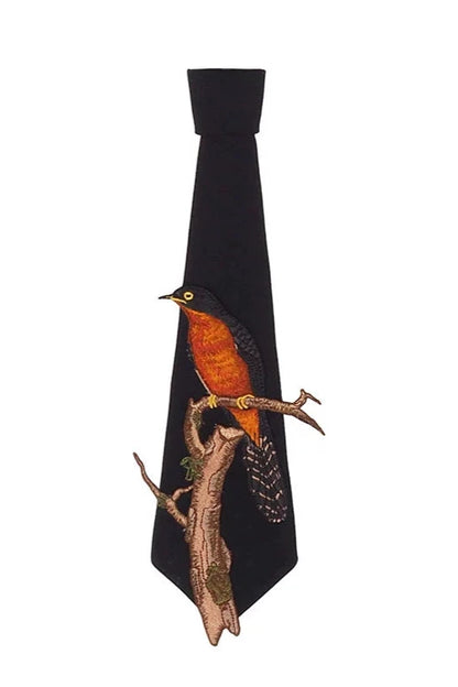 Bird Embroidery Tie B3379