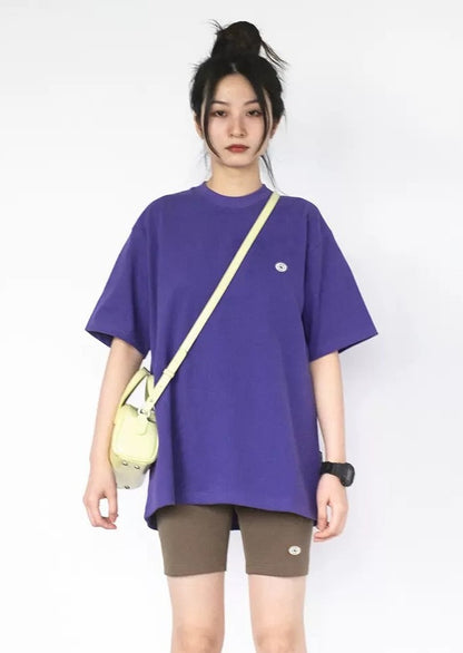 Eggplant purple cotton T-shirt B3104