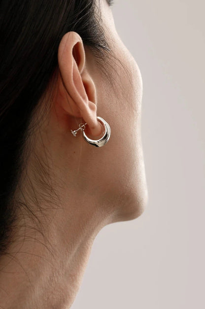 S925 minimalist high-end hoop earrings B3506