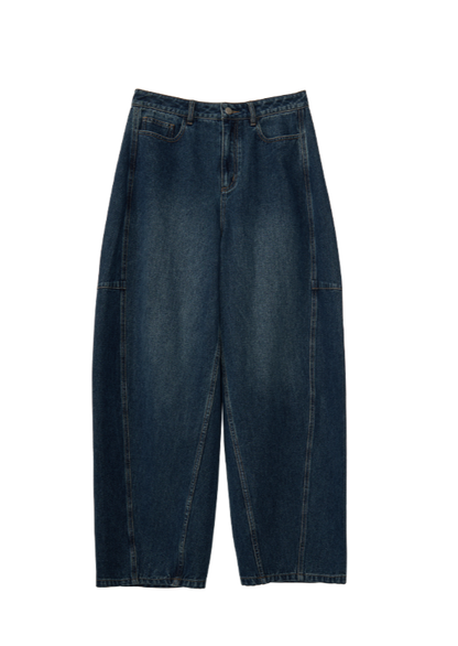 Wide leg curved balloon jeans B2970