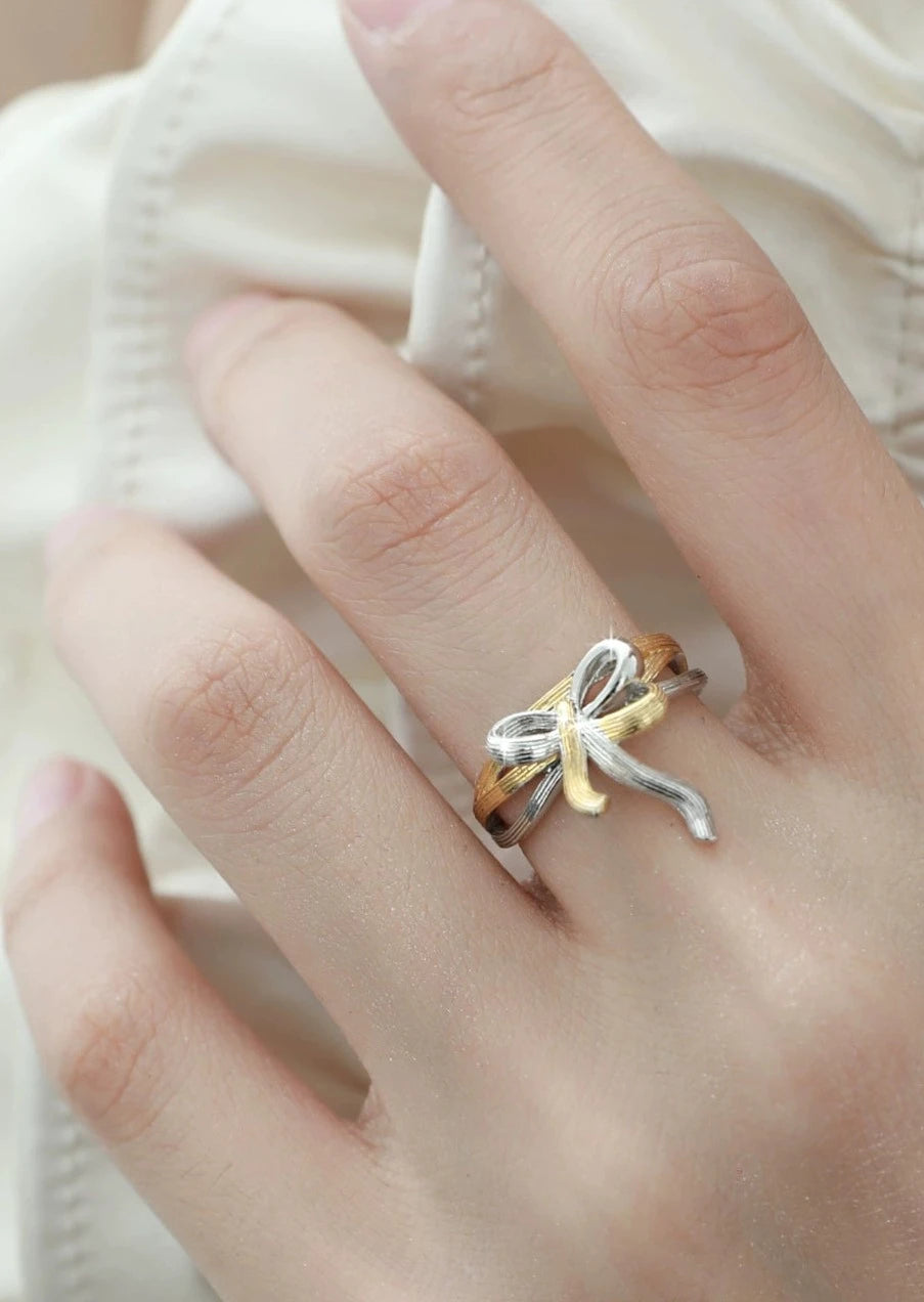 S925 Cool Ribbon Open Ring B3056