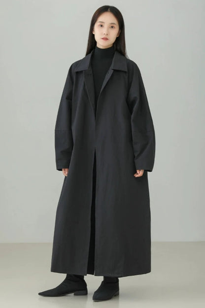 Minimalist cotton twill long coat B3450 