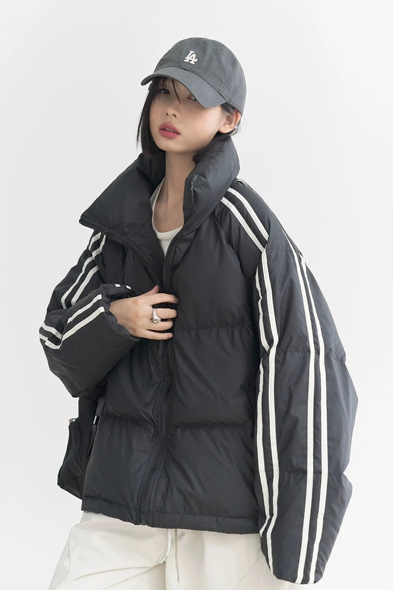 Stand collar loose down jacket B3502