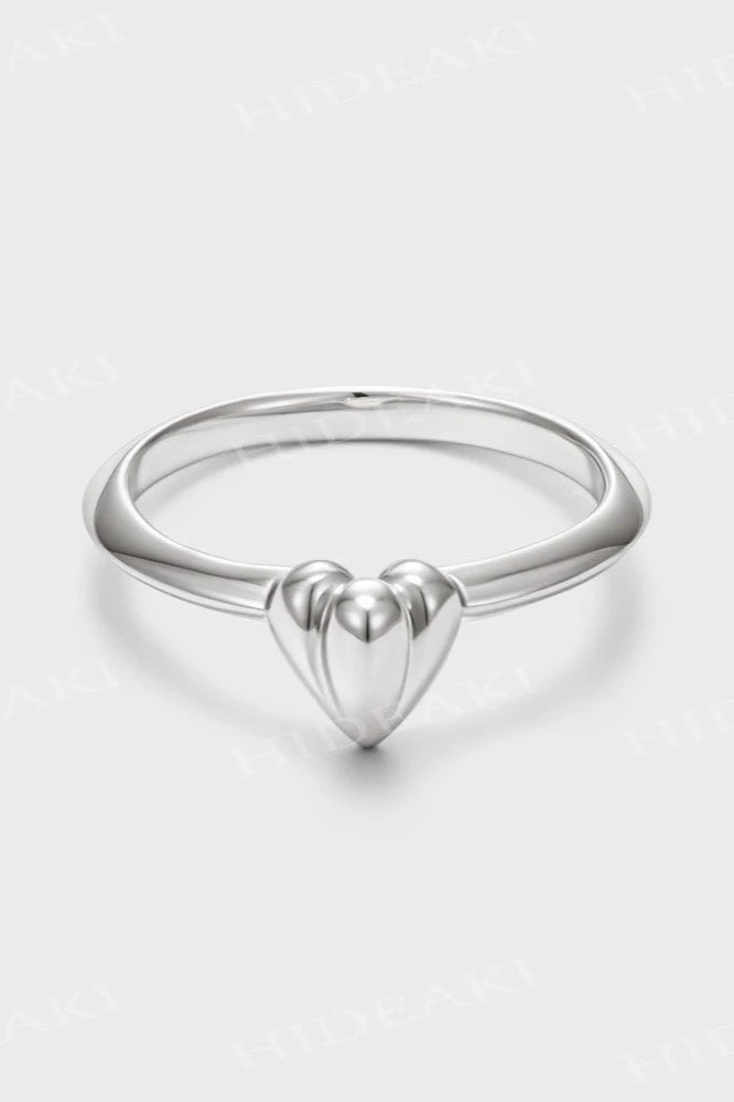 S925 3D Peach Heart Ring B3293