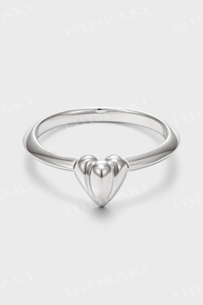 S925 3D Peach Heart Ring B3293