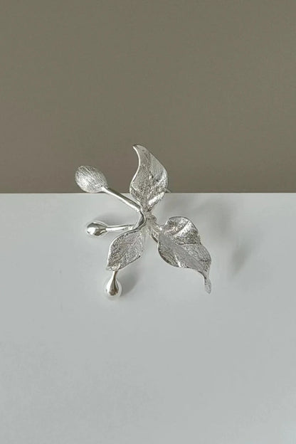 S925 Flower &amp; Bird Ear Cuff B3493