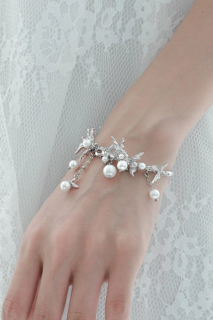 Butterfly Bubble Pearl Beads Bracelet B3215