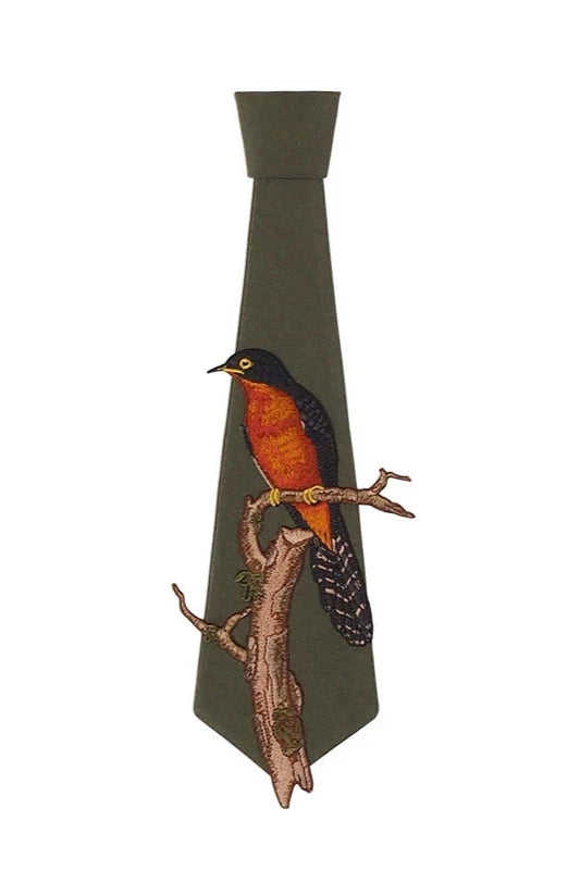 Bird Embroidery Tie B3379