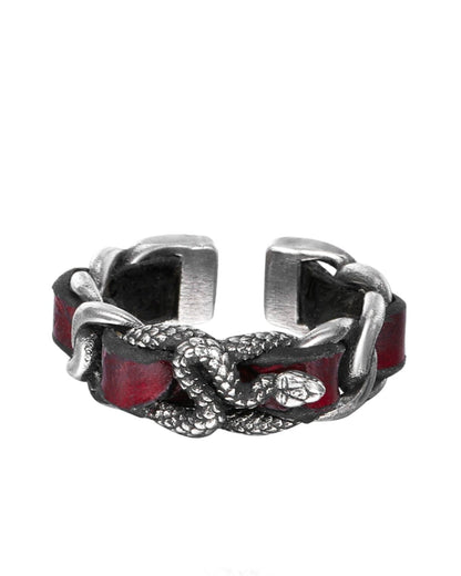 S925 snake leather open ring B3623