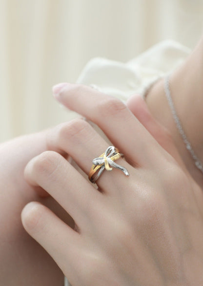 S925 Cool Ribbon Open Ring B3056