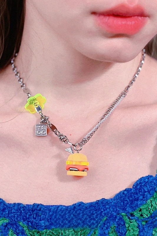 Useful Design Fun Polygon Hamburger Necklace B3263