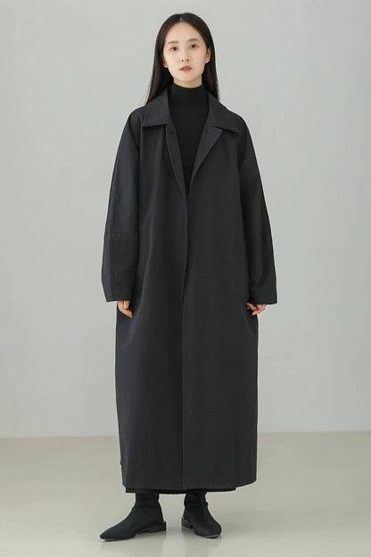 Minimalist cotton twill long coat B3450 