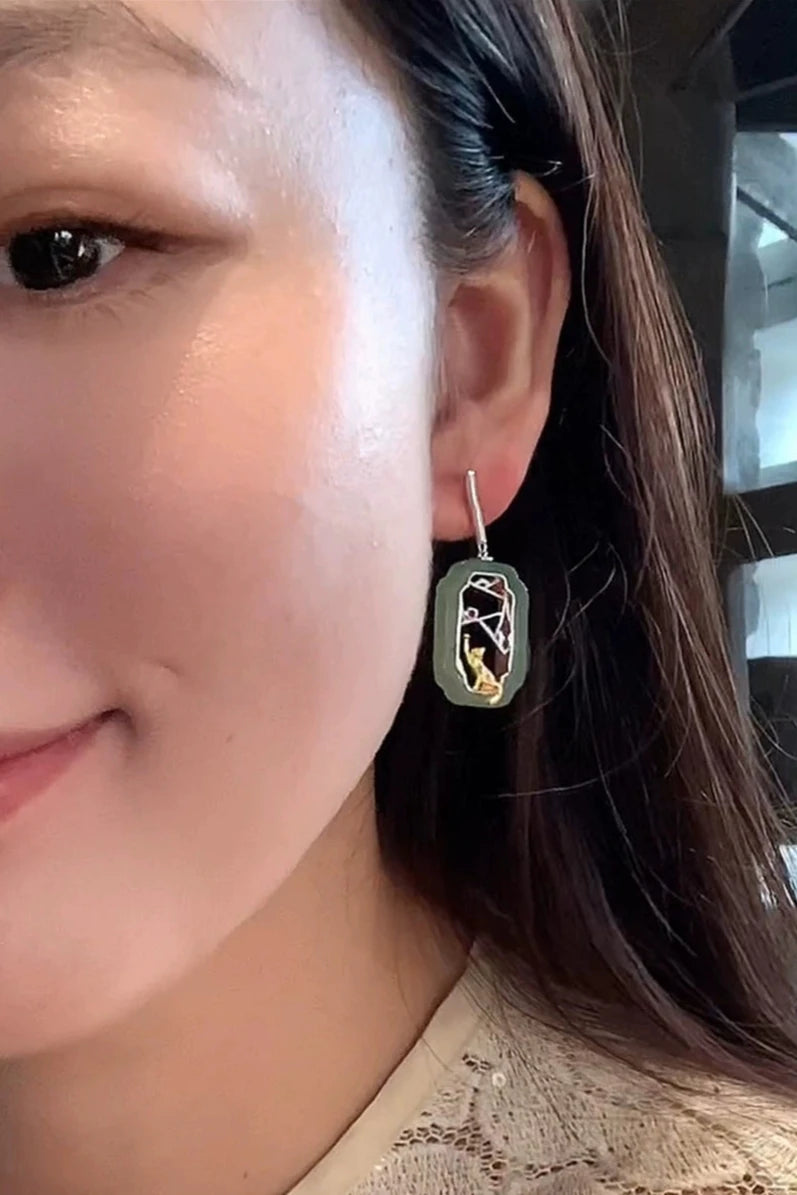 S925 Tibetan Cat Earrings B3489