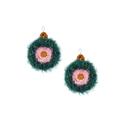 Hand hook brush round earrings B2241