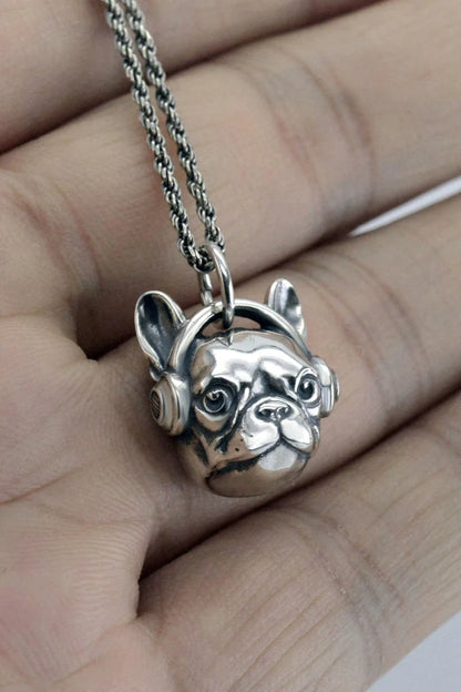 S925 French Bulldog Pendant Necklace B3273