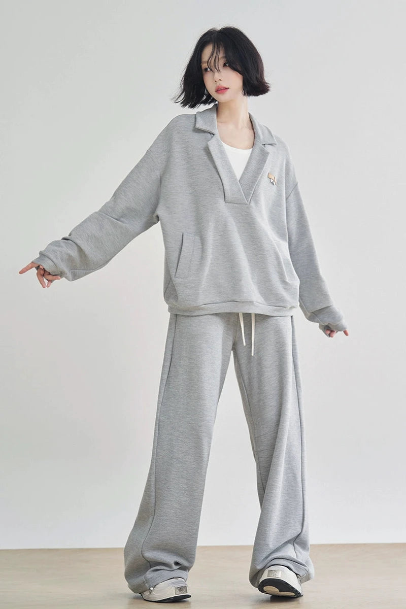 Sweat loose casual pants B3346