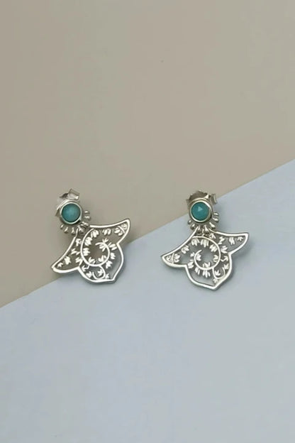 S925 Amazonite Tandy Nasty Pattern Earrings B3553