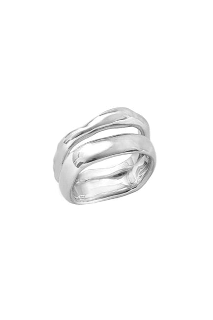 S925 Square Pinky &amp; Index Finger Ring B3504