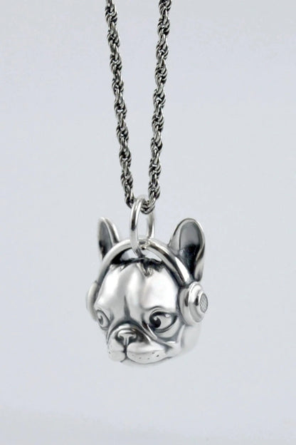 S925 French Bulldog Pendant Necklace B3273