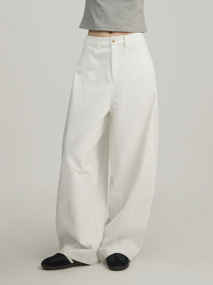 Wide leg curved balloon jeans B2970