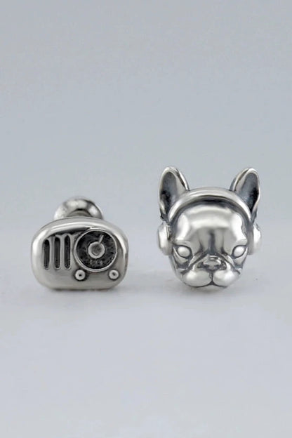 S925 Vintage French Bulldog Earrings B3274