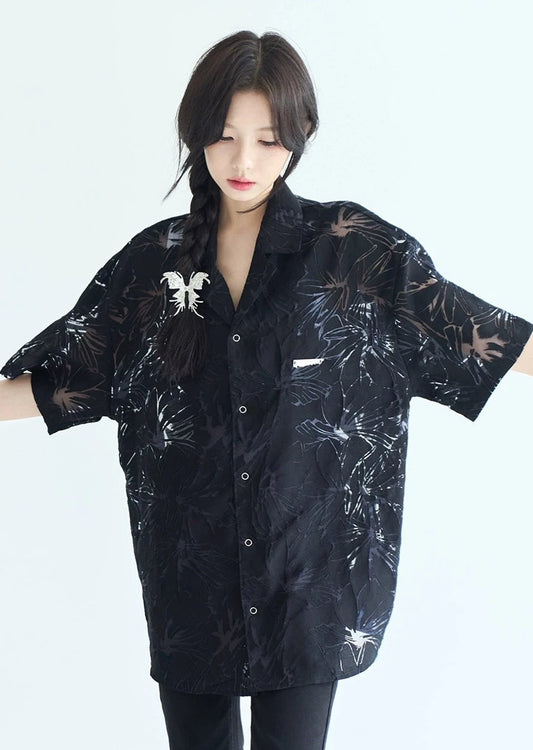 See-through loose shirt B3182