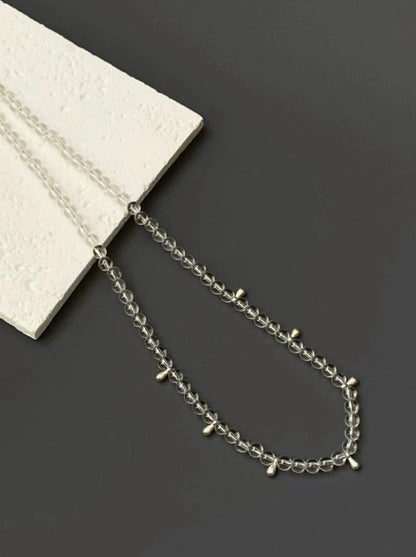 S925 Water Drop White Crystal Necklace B2820