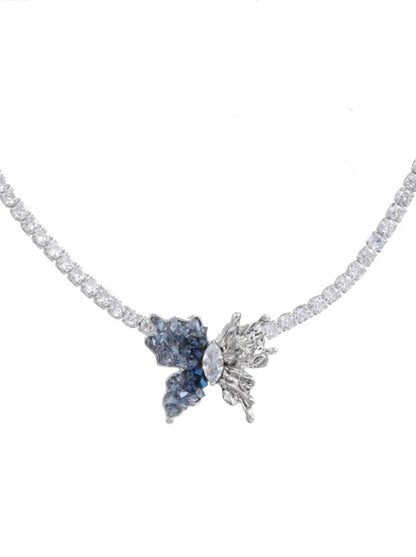 Gradient butterfly zircon necklace B2833